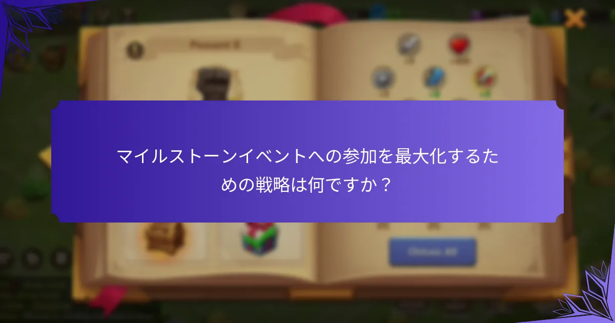 マイルストーンイベントへの参加を最大化するための戦略は何ですか？
